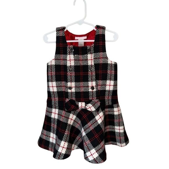 Janie & Jack Toddler 2T Girl Tweed Plaid Jumper Dress - Picture 2 of 8